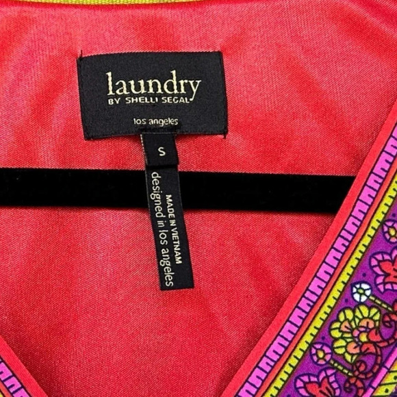 Laundry by Shelli Segal Mod Retro Paisley 70's Go Go V-Neck Dress Size Small - Picture 5 of 13